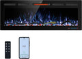 45" WiFi Electric Fireplace Inserts, Recessed and Wall Mounted Fireplace Heater by KENTSKY