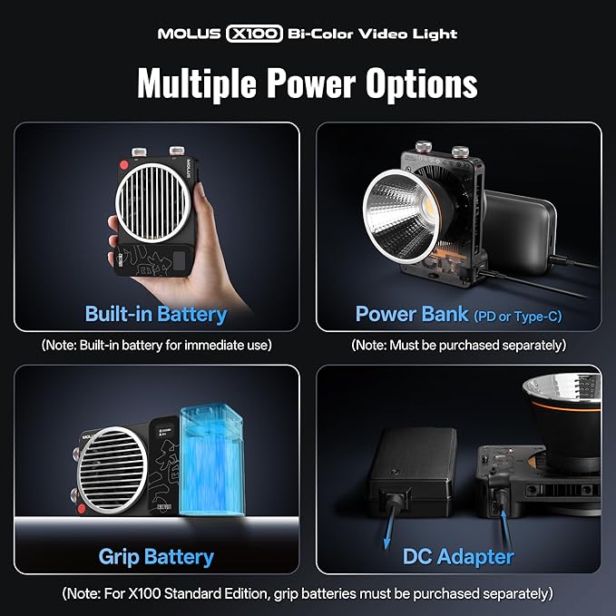 ZHIYUN MOLUS X100 Bi-Color Standard 100W Video Light V2 Upgraded Version - Image 7