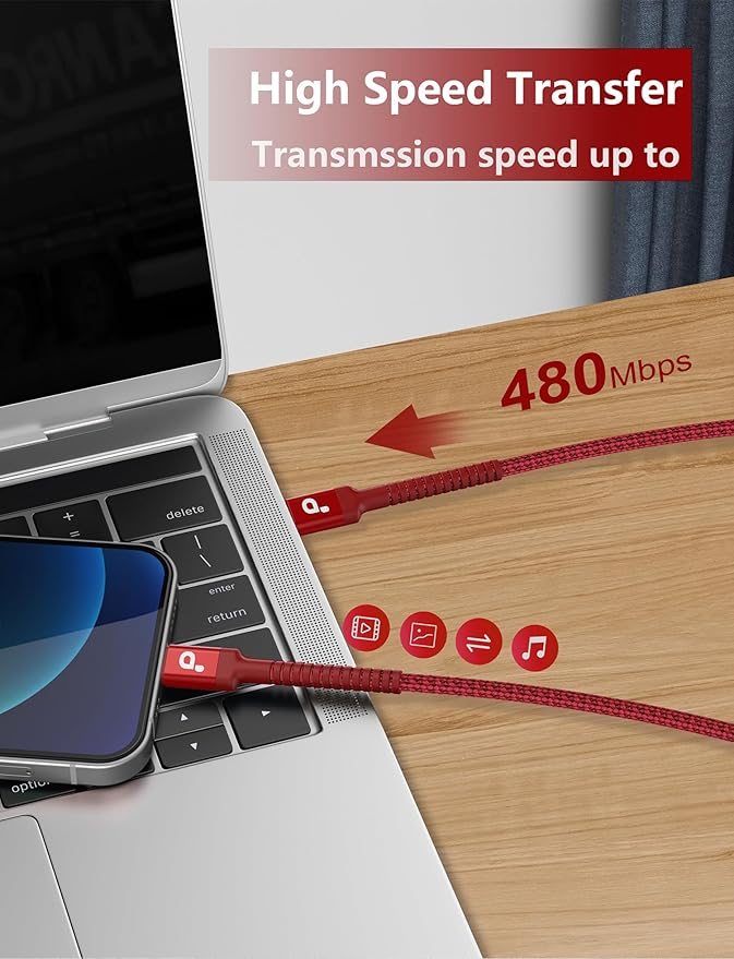 USB C to C Cable 10FT, Long Type C Fast Charging Cable Nylon Braided USBC - Image 4