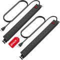 HHSOET 2 Pack Rotating Mountable Power Strip, 12 Outlet Wall Mount Surge by HHSOET