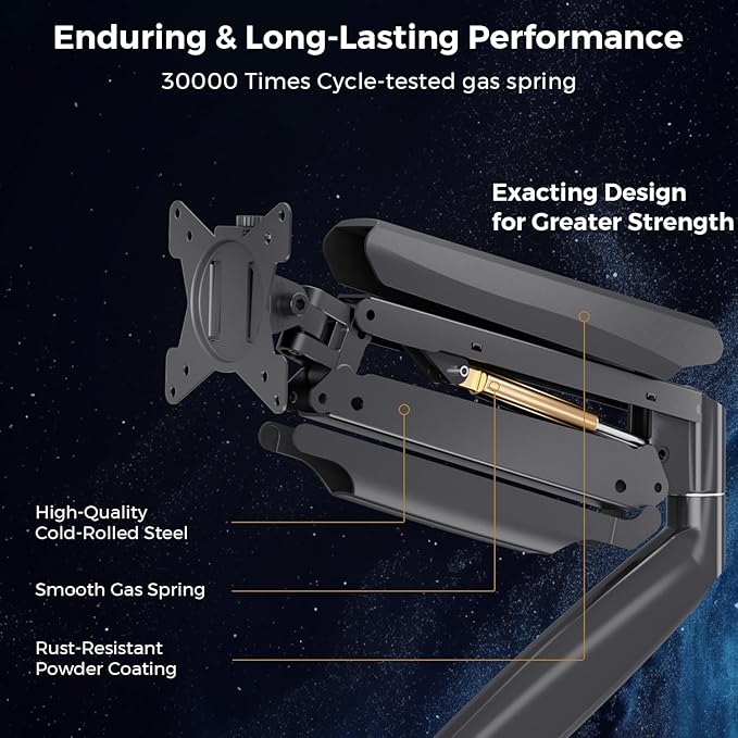Curved Monitor Mount Dual Monitor Arm up to 35" Screens, Max 28.6lbs Each - Image 7