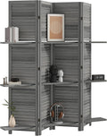 HOMCOM Room Divider, 4 Panel 67" Tall Wood Privacy Screen by HOMCOM
