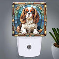 PODMemory Cavalier King Charles Spaniel Stained Glass Night Lights Plug into by PODMemory