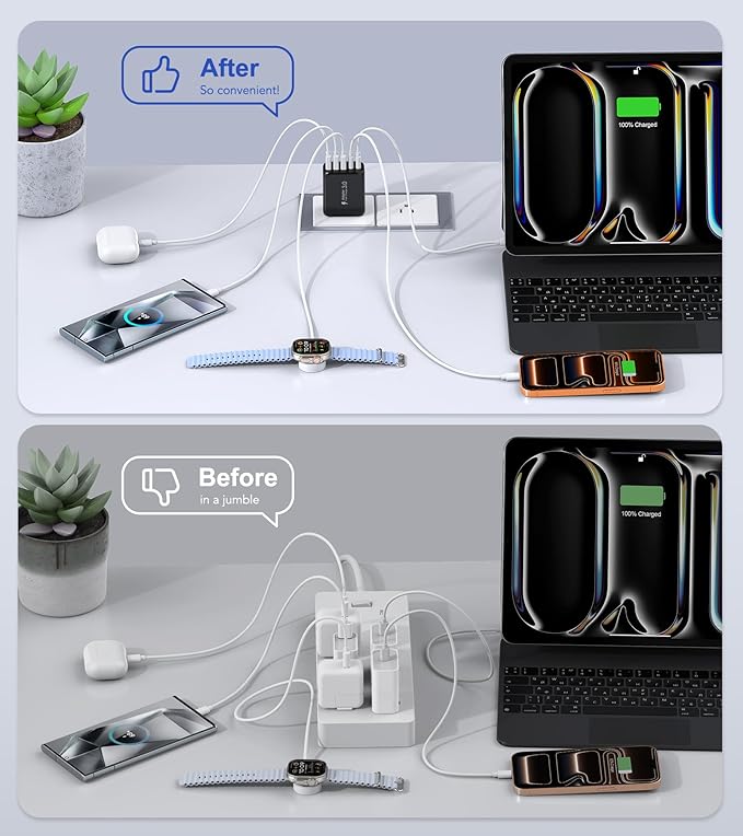 60W USB C Wall Charger Block, 5-Port C Charger Fast Charging Block PD Power - Image 7