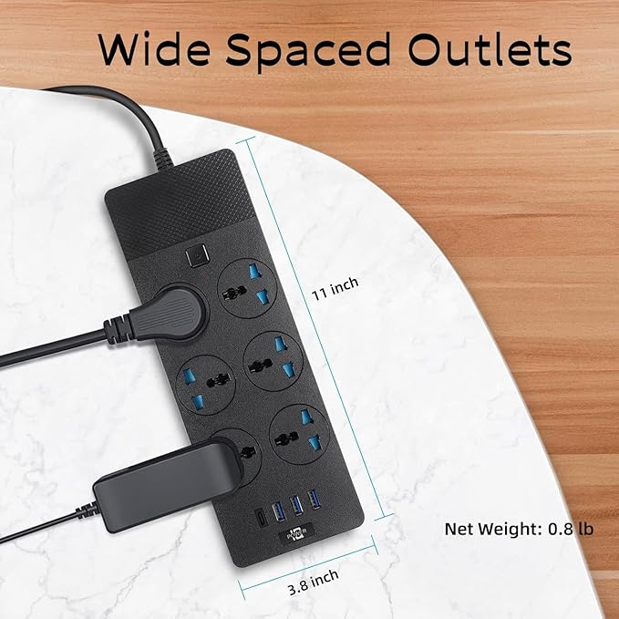 UK to US Plug Adapter, Jumpso Power Strip - Image 6