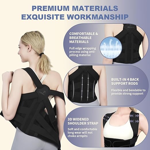 Posture Corrector for Women and Men Upgraded Back Brace, Adjustable Full Back - Image 4