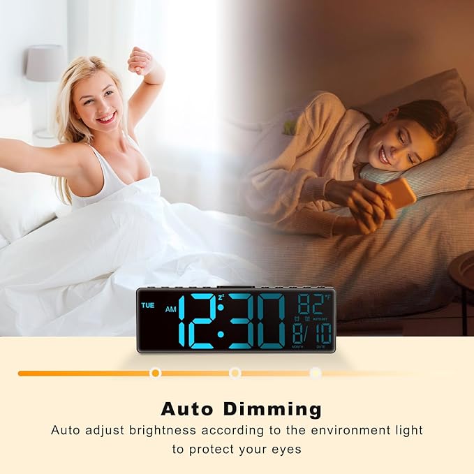 JALL 10.5'' Large Digital Wall Clock, Big LED Number Display, RGB Colors - Image 7