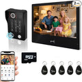 Wired Video Apartment Intercom System, Door Phone Kit, 10 Inch Touch Monitor by ANJIELOSMART