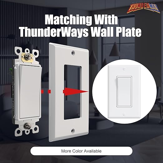 ThunderWay Single Pole Decorator Wall Light Switch - Image 5