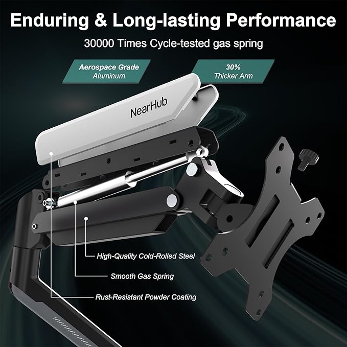 NearHub Single Monitor Mount, Each13-32 ” Up to 22 lbs Computer Screen - Image 5