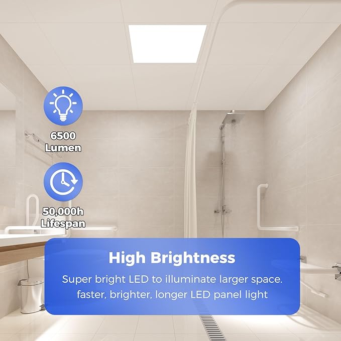 Aphyni 48 Pack 2x2 LED Flat Panel Light, Dimmable Office Kitchen Flush Mount - Image 4
