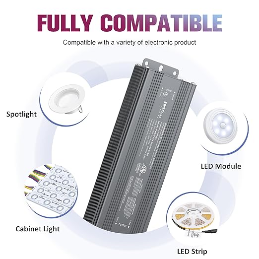 EMITEVER 200W Triac Dimmable LED Driver, Power Supply, AC 120V to DC 24V - Image 8