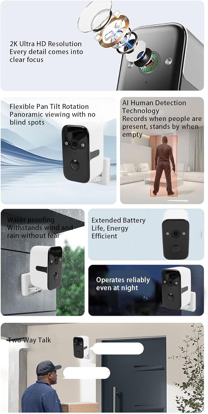 LICAEVEY Pan Tilt Security Camera, 2K HD - Image 5