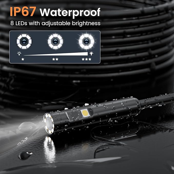 Endoscope Camera with Light: Dual Lens Industrial Endoscope Borescope - Image 4