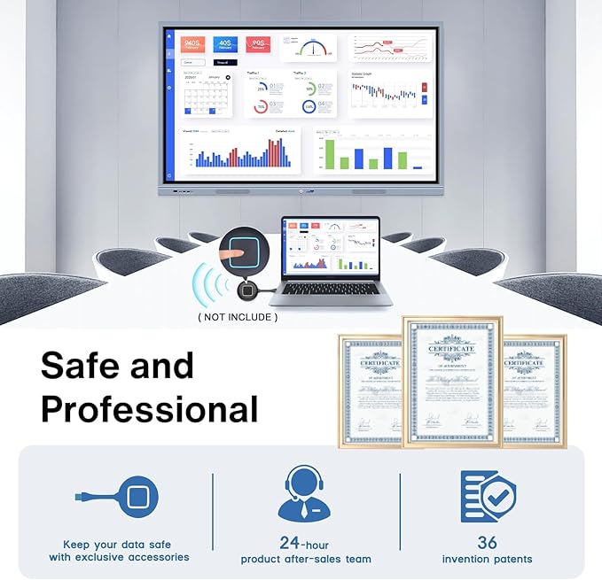 JYXCN Smart Board Collaboration Hub, Dual System, Electronic Smartboard - Image 5
