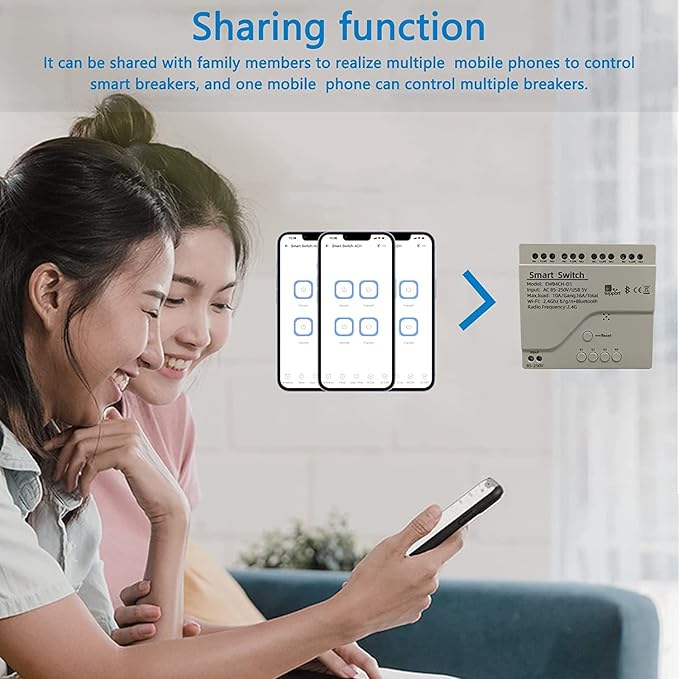 Newgoal 4 Channel Smart Switch, Momentan/Locking WiFi Relay, eWeLink App - Image 3