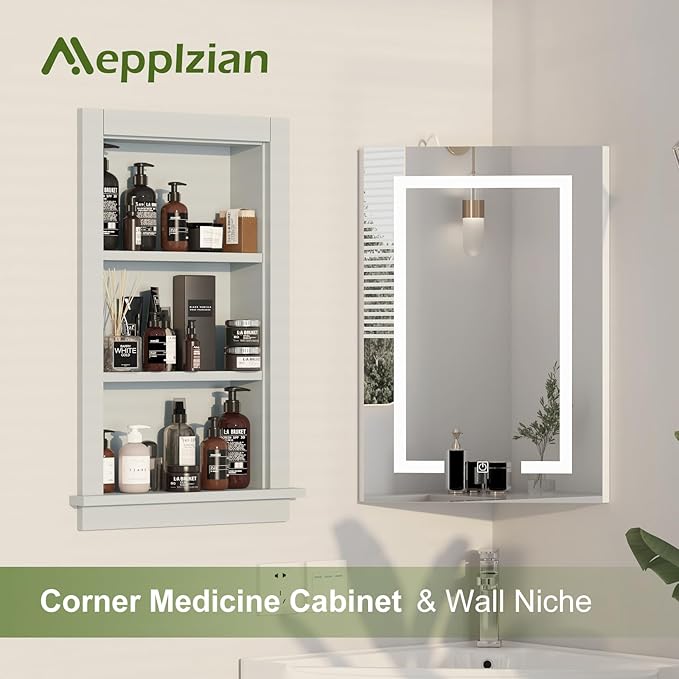 Recessed Medicine Cabinet, in Wall Shower Niche, 14x24 Bathroom Cabinet - Image 4