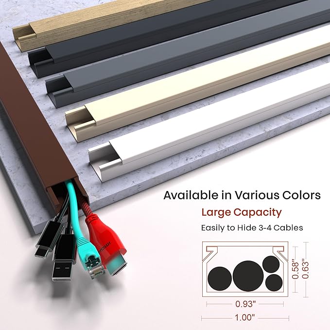 Brown Channel Kit Hide Wires - 157in Cord Concealer - Image 3