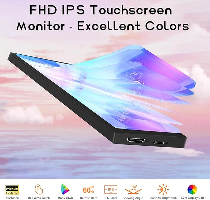 8.8 Inch Small Touchscreen Monitor, PC Temperature Display, PC Sensor Panel - Image 2