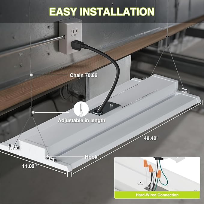 1 Pack 400W LED Linear High Bay Light 4FT, Adjustable 400W/320W/240W/100W - Image 7