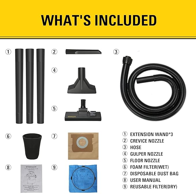 STANLEY Wet Dry Vacuum 5 Gallon - Image 9
