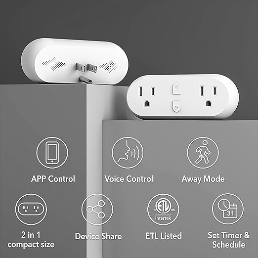 HBN Smart Plug 15A, WiFi Outlet Extender Dual Socket Plugs Works - Image 2