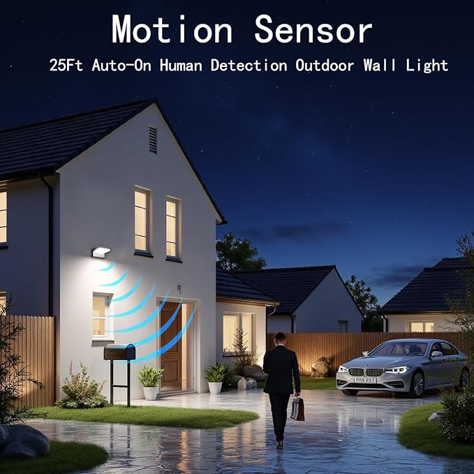 WISELUME 60W LED Outdoor Wall Light – 360° Adjustable Head, Motion Sensor - Image 2