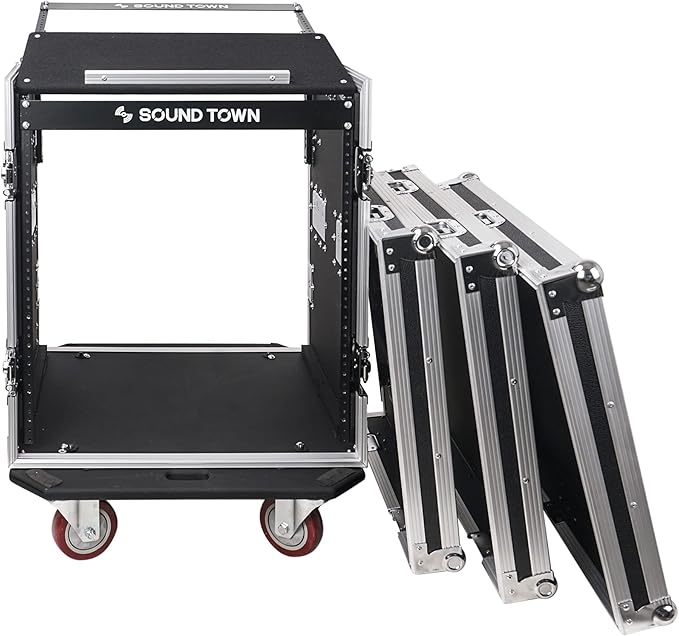 Sound Town High-Quality 1/2” Plywood 12U PA DJ Pro Audio Rack/Road ATA Case - Image 3