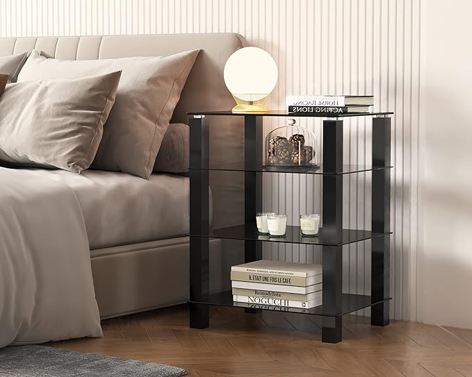 FITUEYES 4-Tier Media Stand Audio/Video Component Cabinet - Image 2