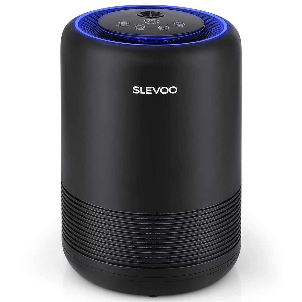 Air Purifiers for Bedroom Pets Smokers in Home, 450 Ft² H13 True HEPA Filter Air Cleaner, Effectively Clean 99.97% Smoke, Dust, Pollen, Pet Dander, Black