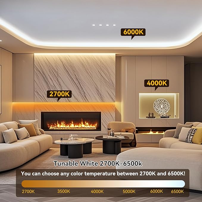 Pandery COB LED Strip Light, CCT Dimmable Strips Light, 2700K-6500K, 8mm Wide - Image 3