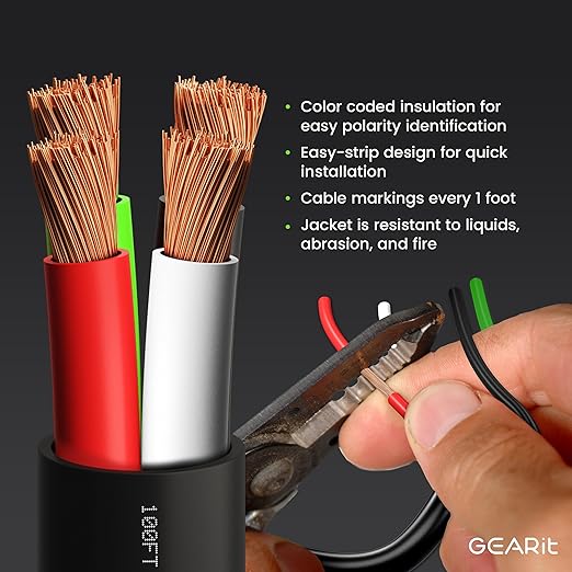 GEARit Outdoor Speaker Wire CL3 Rated, 14 Gauge Speaker Wire, Speaker Cable 20 - Image 6