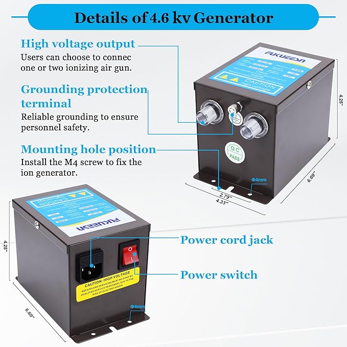 Fukueesn Anti Static Ionizing Air Gun 4.6KV upgrade Static Eliminator Anti - Image 4