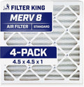 Filter King 4.5x4.5x1 Air Filter | 4-PACK | MERV 8 HVAC Pleated A/C Furnace by FilterKing