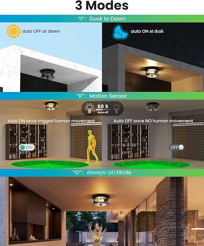 2Pack Outdoor Ceiling Light - Image 3
