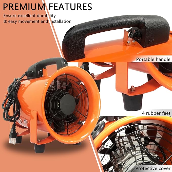 FICBXRA Utility Blower Fan 12 Inch Portable Axial Exhaust Fan 790W/7A 2300CFM - Image 4