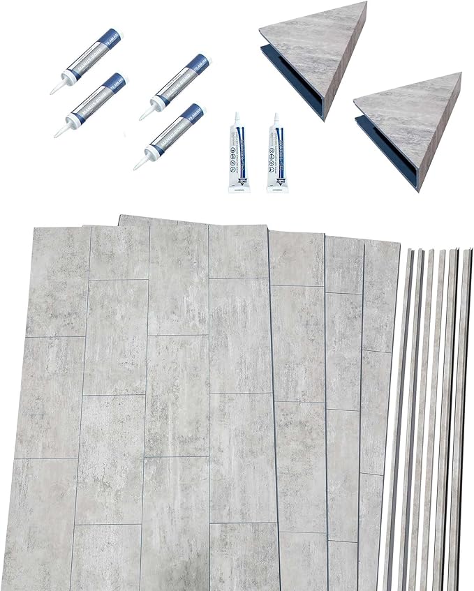 Palisade 78in x 60in x 32in Waterproof Vinyl Shower Surround Kit - Image 2