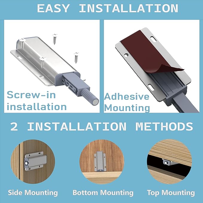 Magnetic Push to Open Door Latch 10 Pack Push Latch Push to Open Cabinet - Image 7