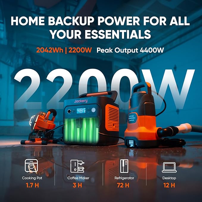Jackery Explorer 2000 v2 Power Station and 2 * 100W Solar Panels, 2042Wh - Image 2