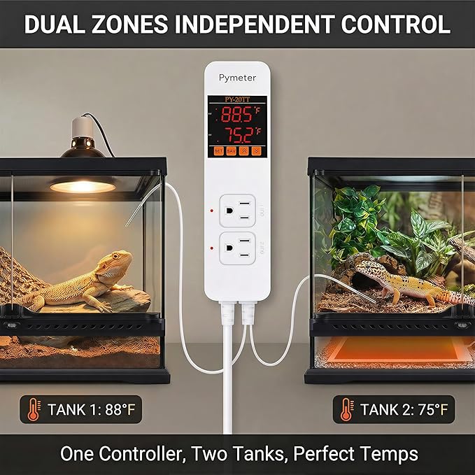 Pymeter 2 in 1 Digital Temperature Controller Dual Outlet Heat Mat Thermostat - Image 4