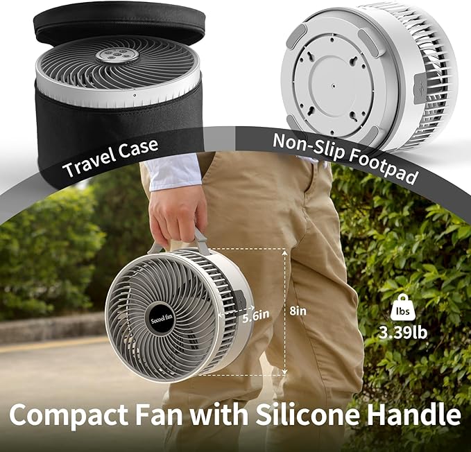 Socool 20000mAh Portable Fan Foldable Wireless Battery Rechargeable - Image 7