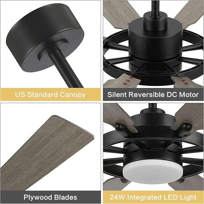 ELEHINSER 80 Inch Ceiling Fan - Image 7