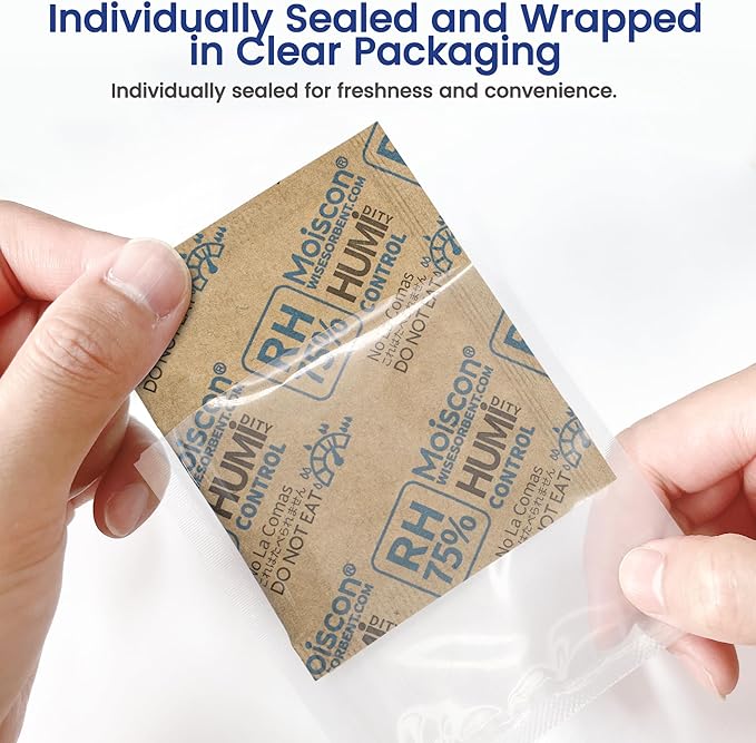 Wisesorb 75% RH 8 Gram 60 Pack Two-Way Humidity Control Packs - Image 4