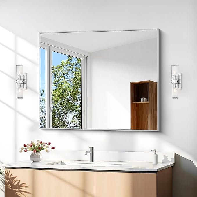 30" x 36"Bathroom Mirror, Decorative Rectangular Vanity Mirror - Image 4