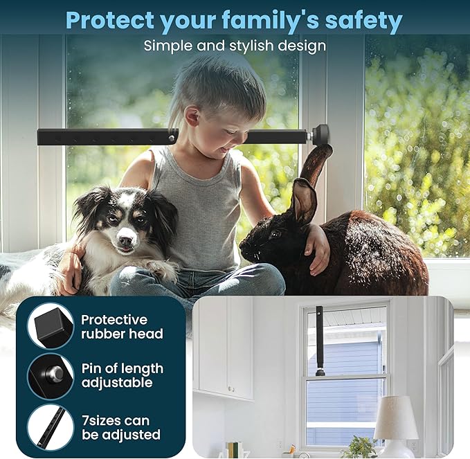 Gadgetzan 2 Pack Window Security Bars Adjustable 11"-18", Portable Short - Image 3