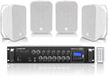 Sound Town Commercial Restaurant Bluetooth Amplifier + Surface-Mount Speaker Set by SOUNDTOWN