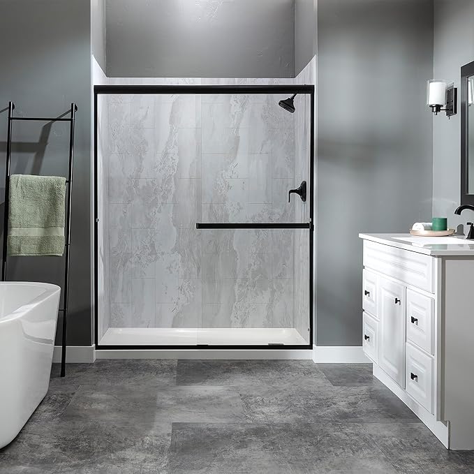 Palisade 78in x 60in x 32in Waterproof Vinyl Shower Surround Kit - Image 3