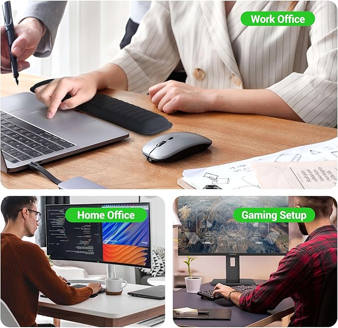 MEKASS Ergonomic Mouse Wrist Rest, Premium Memory Foam Mouse Wrist Pad Support - Image 7