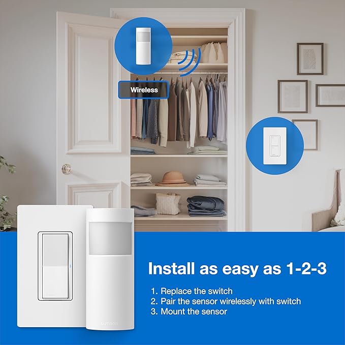 Lutron Wireless Motion Sensor and Claro Light Switch - Image 6