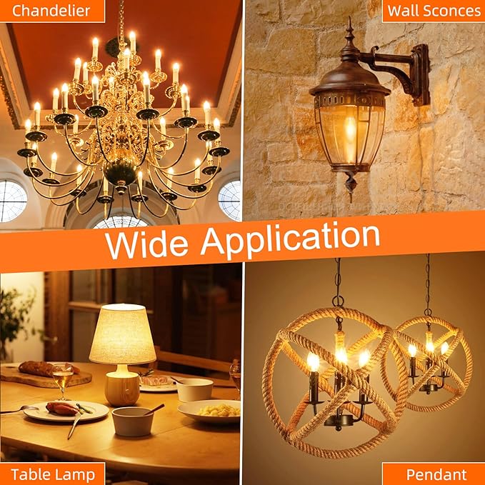GvvooHome E12 Candelabra Bulb 40 watt Equivalent, E12 LED Bulb Dimmable - Image 7